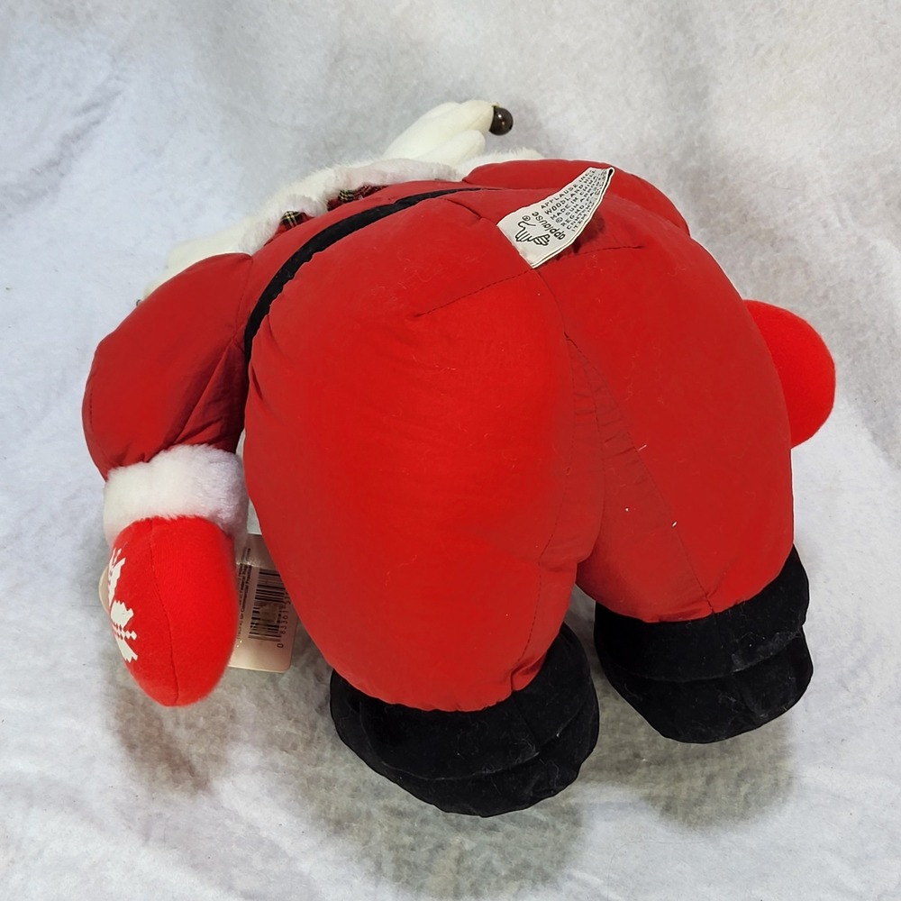 Applause Santabell Reindeer Plush Christmas White Green Nose Jingle Bells - Picture 8 of 10